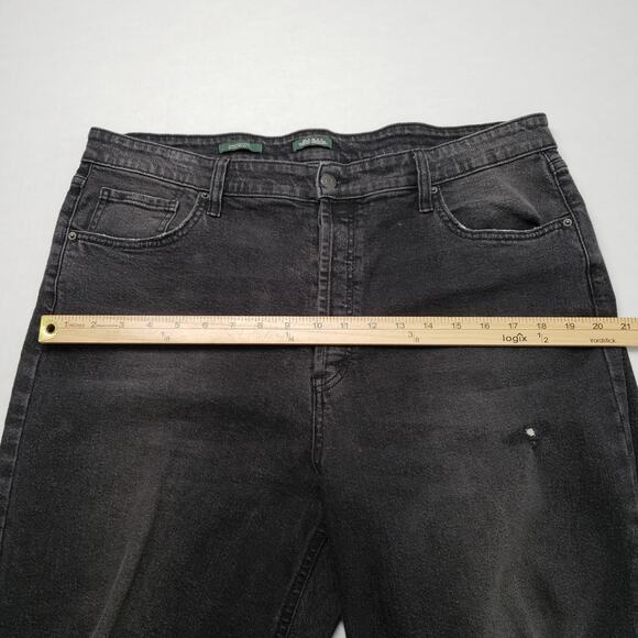 Wild Fable Jean Women 18 Black High Rise Straight Leg Thrashed Grunge Button Fly - Picture 8 of 16